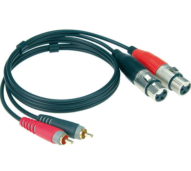 KLOTZ - AT-CF0100 - kábel; 1 m; 2 Cinch samec - 2 XLR samica; Amphenol